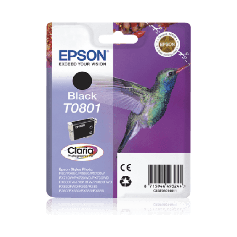 Epson T0801 Colibri - noire - originale - cartouche d'encre