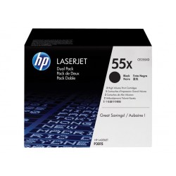 HP 55X - Pack de 2 - à rendement élevé - noire - original - toner