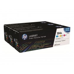 HP 304A - Pack de 3 - cyan, magenta, jaune - original - toner