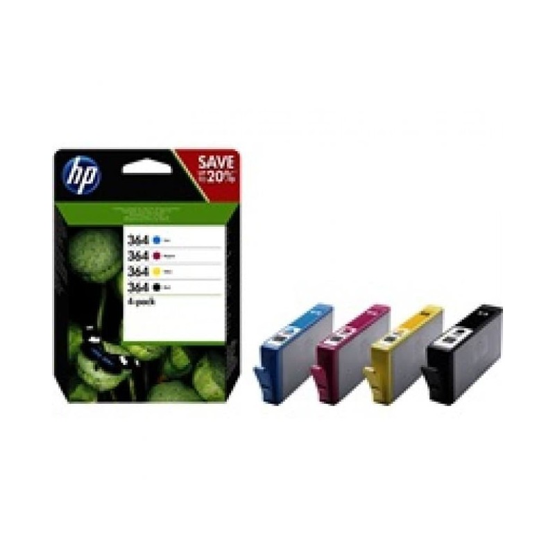 HP 364 - Pack de 4 - noire, cyan, magenta, jaune - original - cartouche d'encre