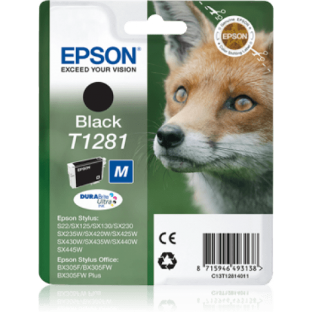 Epson T1281 Renard - noire - originale - cartouche d'encre