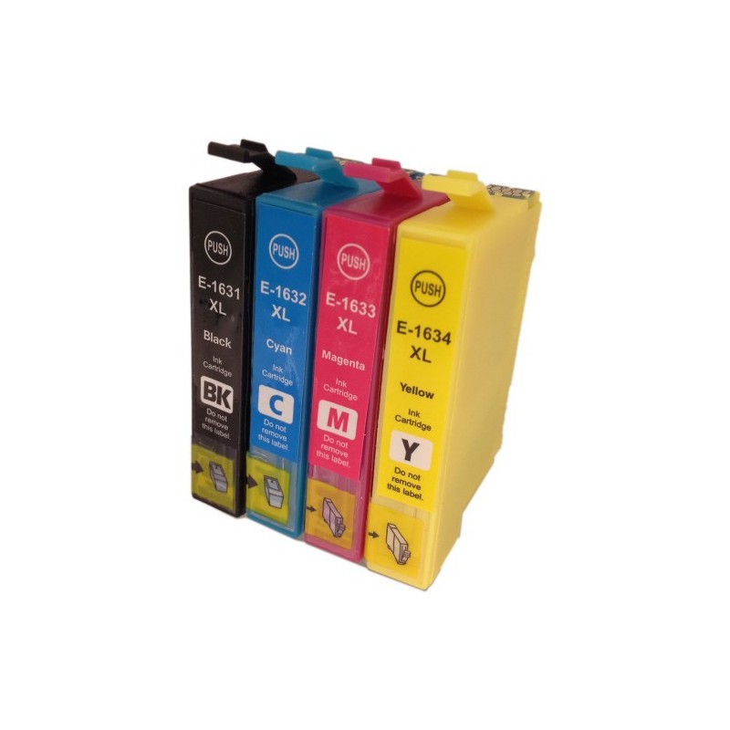 Cartouche d'encre équivalent à Epson Multipack T1636 Pack de 4 Noir, Jaune, Cyan, Magenta