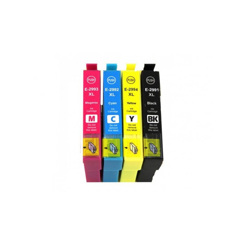 Cartouche d'encre équivalent à Epson Multipack 29XL Pack de 4 Noir, Jaune, Cyan, Magenta