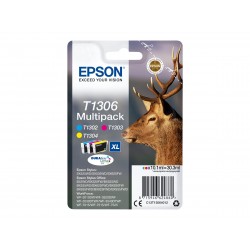 Epson T1306 Cerf - Pack de 3 - à rendement élevé - cyan, magenta, jaune - original - cartouche d'encre