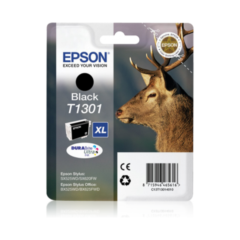 Epson T1301 Cerf - à rendement élevé - noire - originale - cartouche d'encre