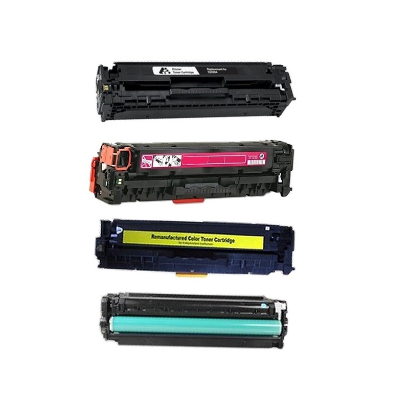 Toner équivalent à Canon 718 Pack de 4 Noir , Cyan , Magenta , Jaune