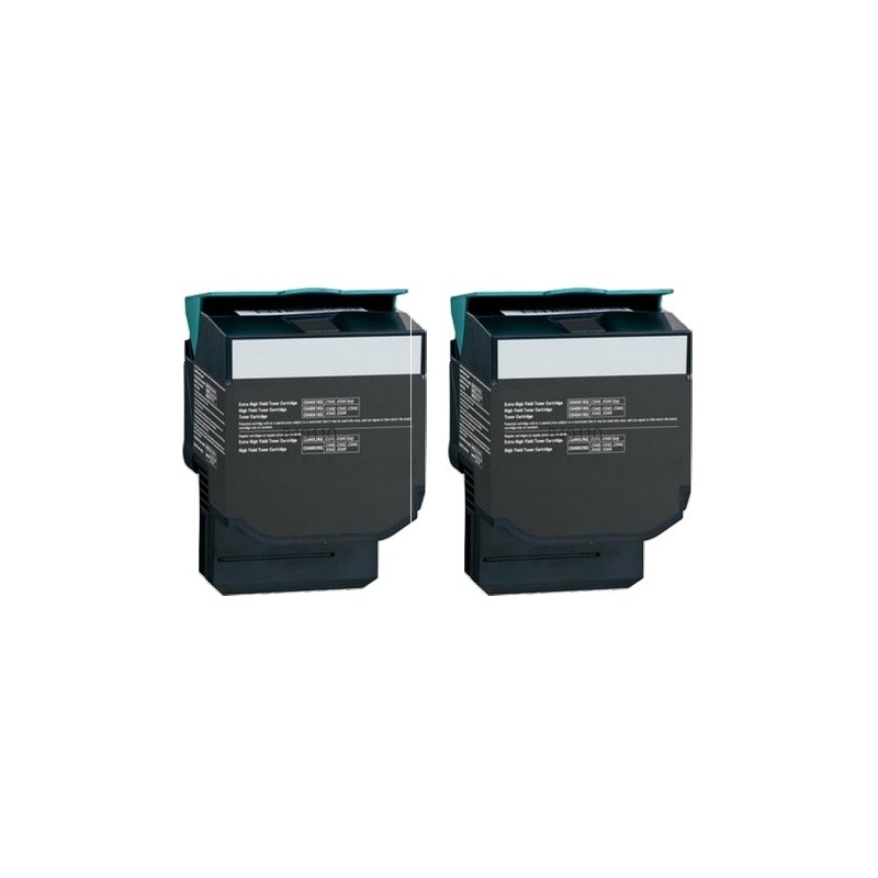 Toner équivalent à Lexmark 802H Pack de 2 Noir