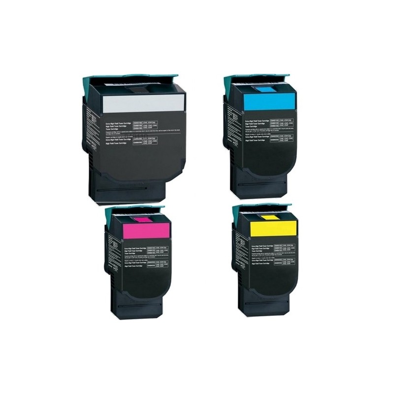 Toner équivalent à Lexmark 802H Pack de 4 4 Couleurs