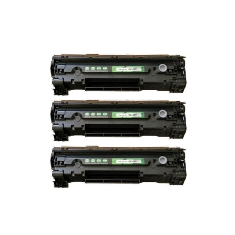 Toner équivalent à HP 85A Pack de 3 Noir