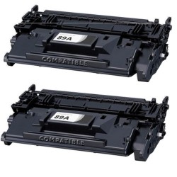 Toner équivalent à HP 89A Pack de 2 Noir - Avec puce