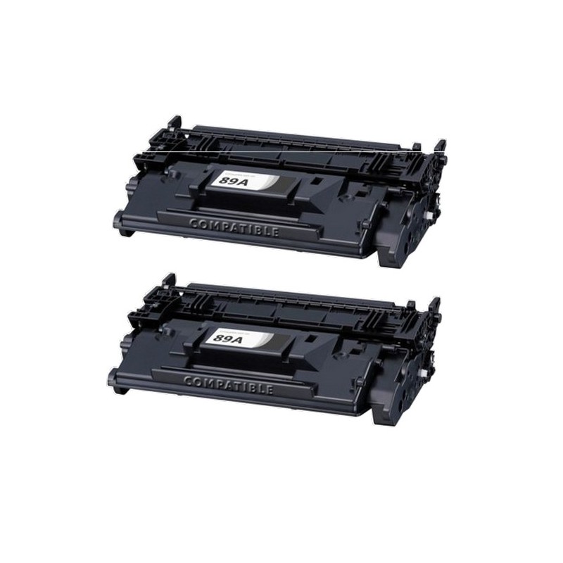 Toner équivalent à HP 89A Pack de 2 Noir - Avec puce