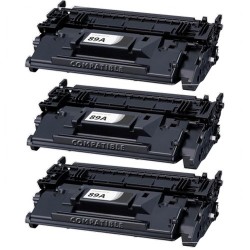 Toner équivalent à HP 89A Pack de 3 Noir - Avec puce