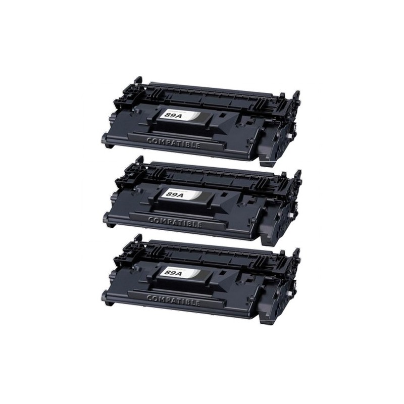 Toner équivalent à HP 89A Pack de 3 Noir - Avec puce