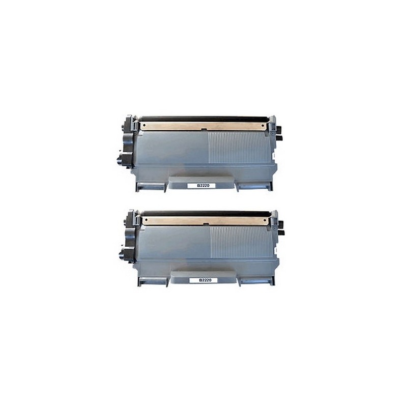 Toner équivalent à Brother TN2220 Pack de 2 Noir