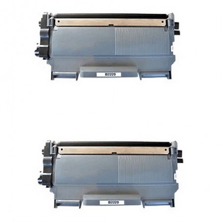 Toner équivalent à Brother TN2210 Pack de 2 Noir