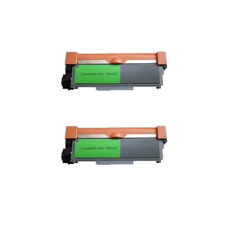 Toner équivalent à Brother TN2320 Pack de 2 Noir