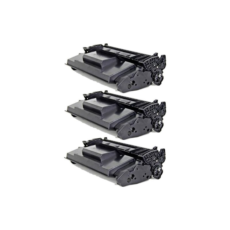 Toner équivalent à HP 59X Pack de 3 Noir - Avec puce