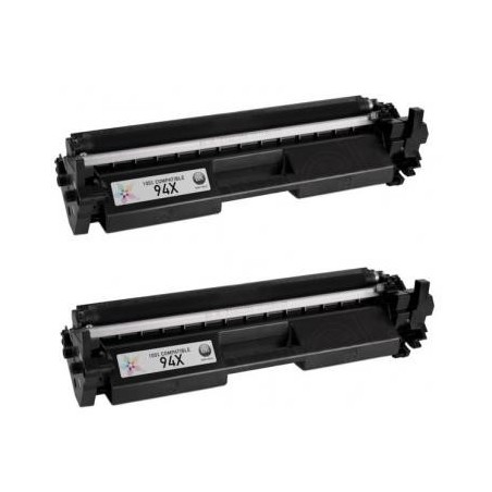 Toner équivalent à HP 94X Pack de 2 Noir