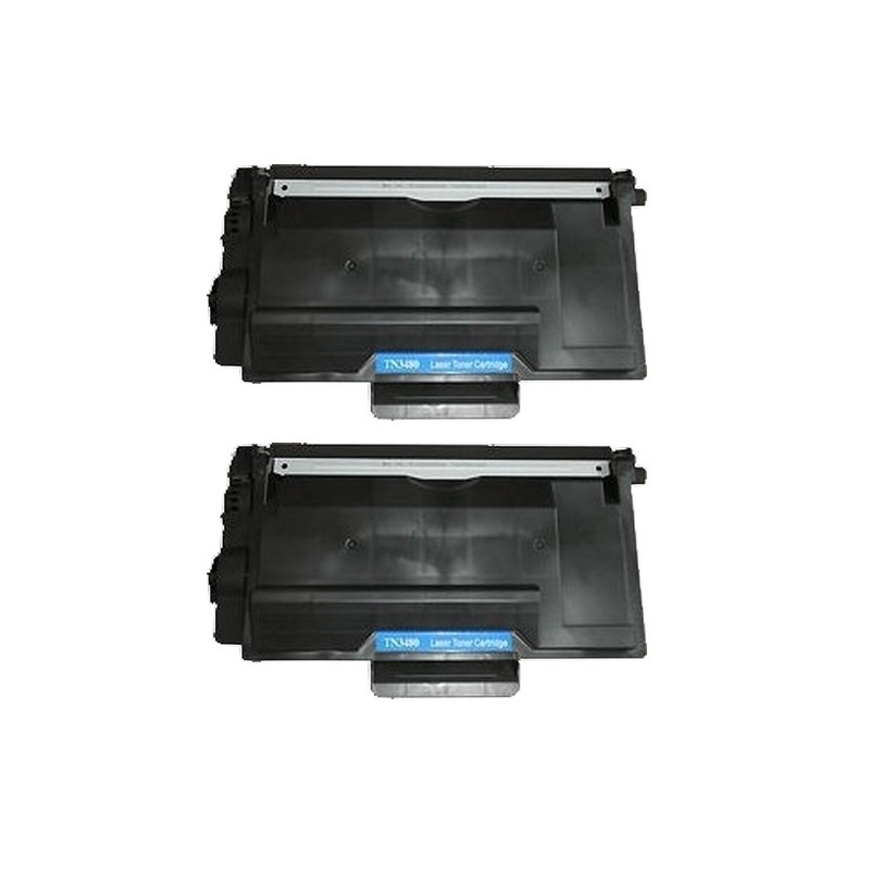 Toner équivalent à Brother TN3480 Pack de 2 Noir