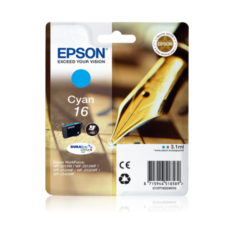 Epson T16 Stylo Plume - cyan - originale - cartouche d'encre