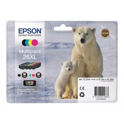 Epson T26XL Ours Polaire - Pack de 4 - à rendement élevé - noire, cyan, magenta, jaune - original - cartouche d'encre