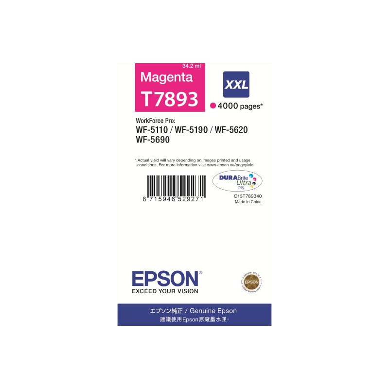 Epson T7893 - à rendement élevé - magenta - originale - cartouche d'encre