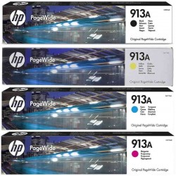 Pack de 4 toners HP 913A Noir, Jaune, Cyan, Magenta