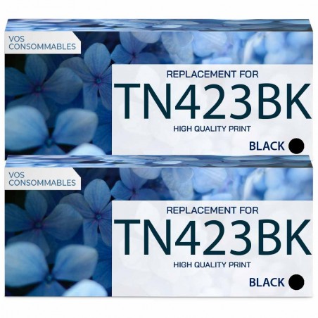 Pack de 2 Brother compatible TN423BK