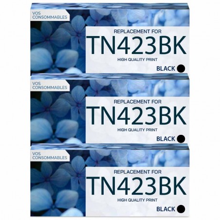 3 toners Brother compatible TN423BK