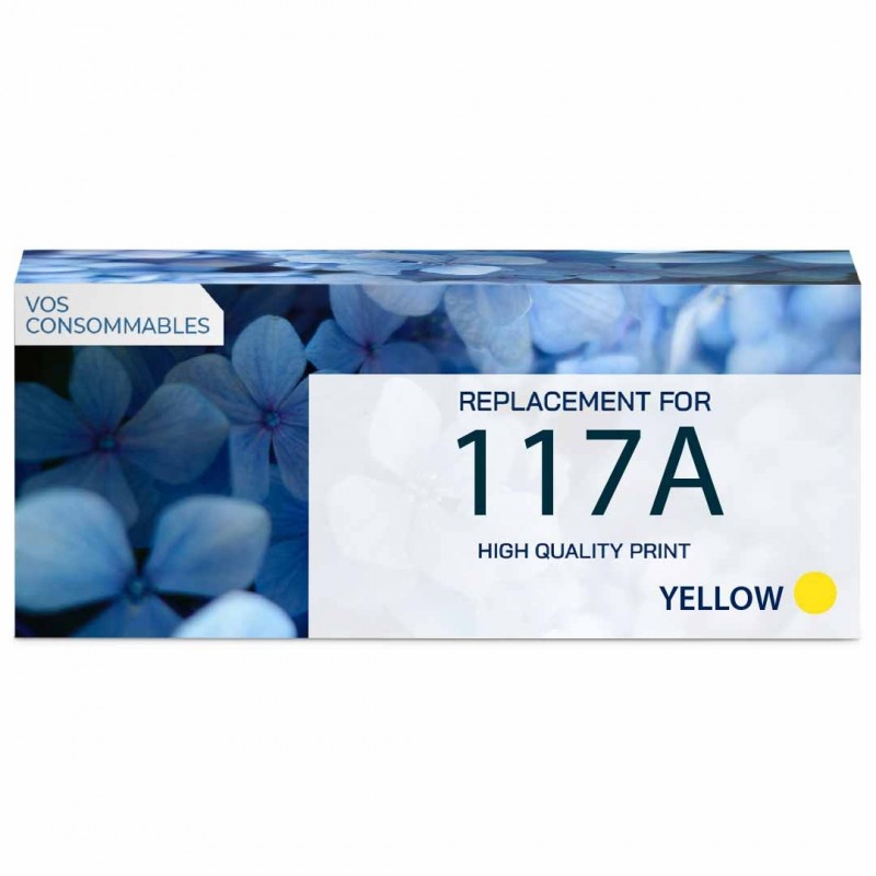 Cartouche imprimante compatible HP 117A W2072A Jaune - Avec puce