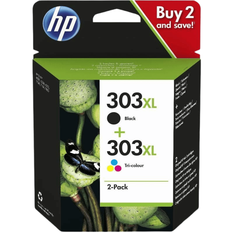 HP 303XL 3YN10AE Pack de 2 Cartouches d'encre authentiques Noir et Couleur