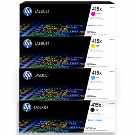 HP 415X Noir, cyan, jaune, magenta Pack de 4 