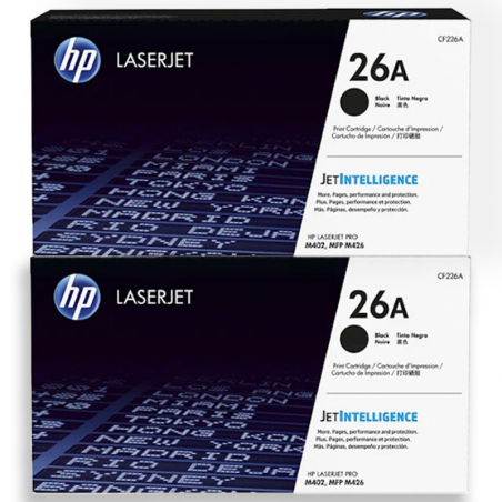 HP 26A CF226A Pack de 2 toners Originaux 