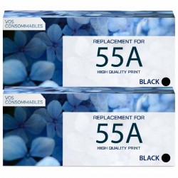 Toner équivalent à HP 55A Pack de 2 Noir 