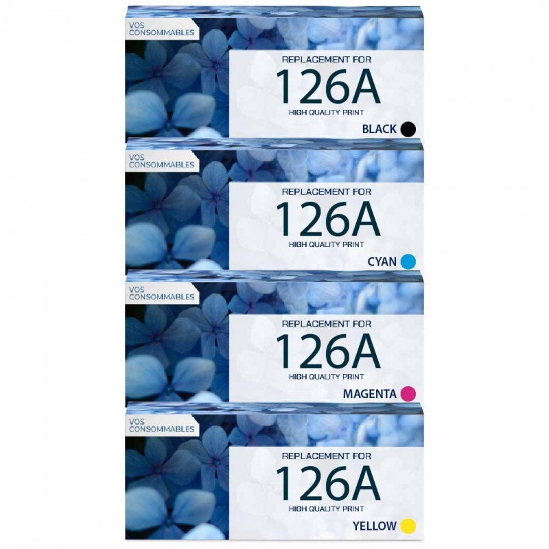 Pack de 4 toners compatibles 126A HP 