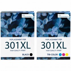 Pack de 2 HP 301XL cartouches d'encre compatibles 