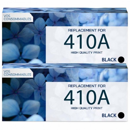 Toner équivalent à HP 410A Pack de 2 Noir 