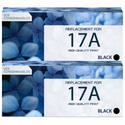 Toner équivalent à HP 17A Pack de 2 Noir 