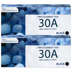 Toner équivalent à HP 30A Pack de 2 Noir 