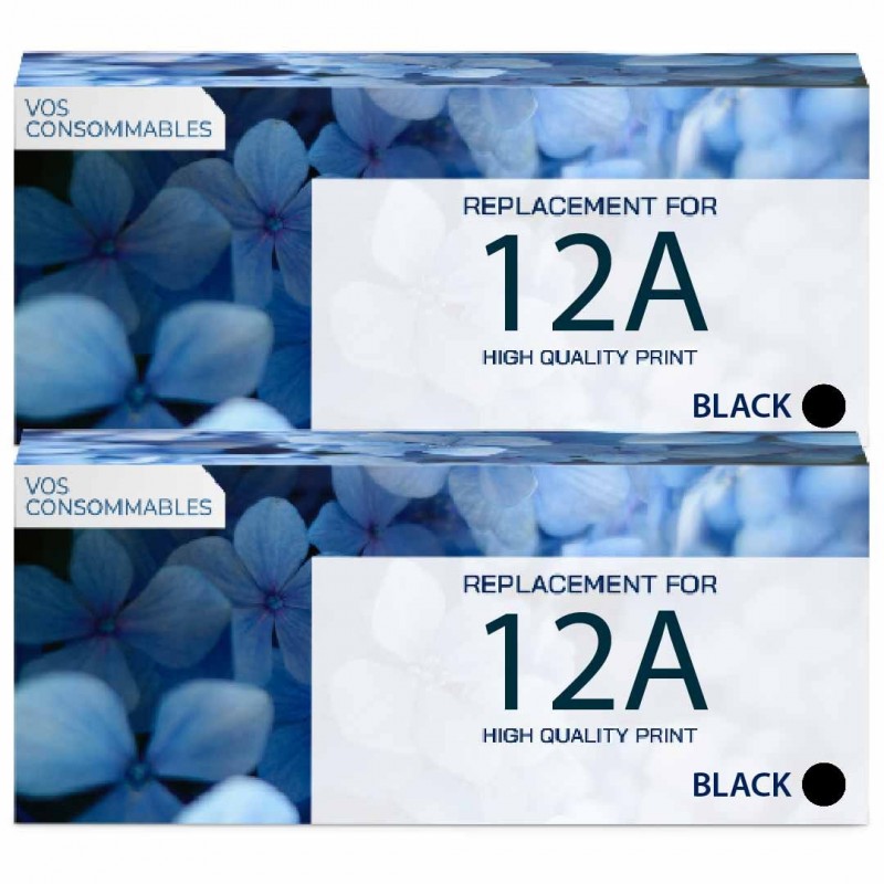 Toner équivalent à HP 12A Pack de 2 Noir 