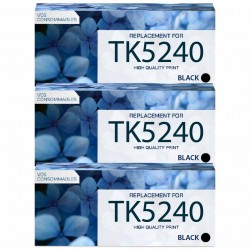 Toner équivalent à Kyocera TK5240K Pack de 3 Noir 