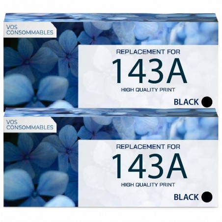 Toner équivalent à HP 143A Pack de 2 Noir 