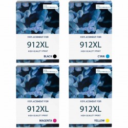 Pack de 4 HP 912XL cartouches d'encre compatibles 