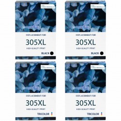 Pack de 4 HP 305XL cartouches d'encre compatibles 