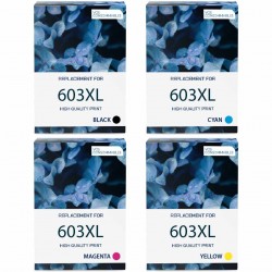 Pack de 4 cartouches imprimantes compatibles Epson 603XL Noir, Jaune, Cyan, Magenta 