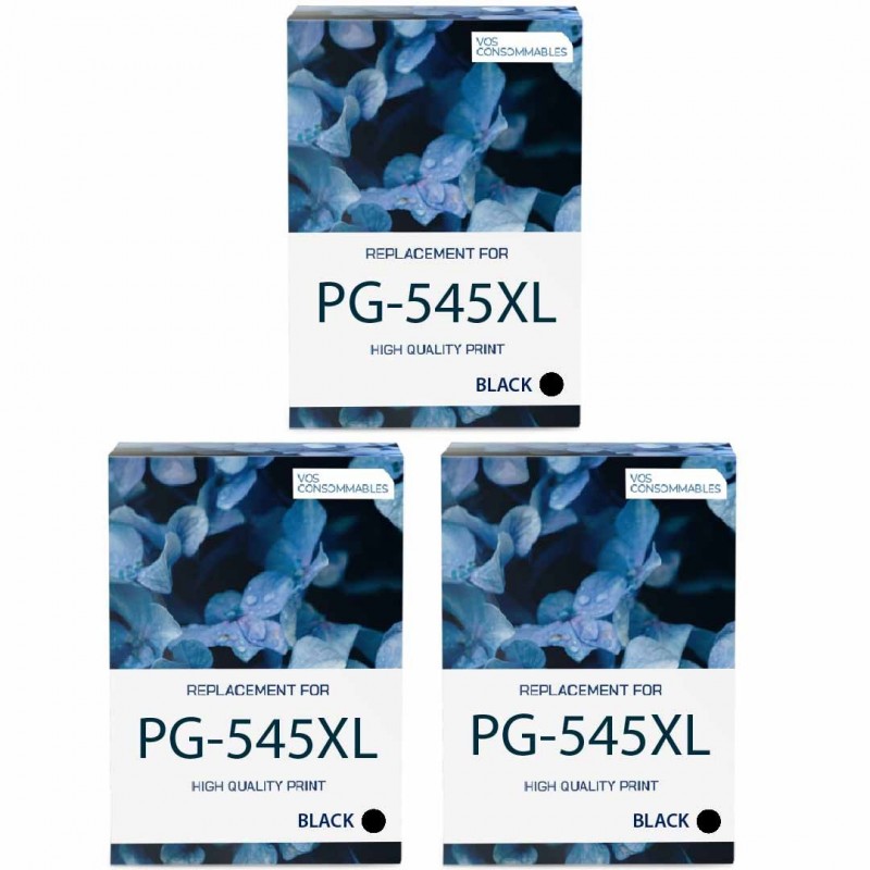 Pack de 3 Canon PG-545XL cartouches d'encre compatibles 