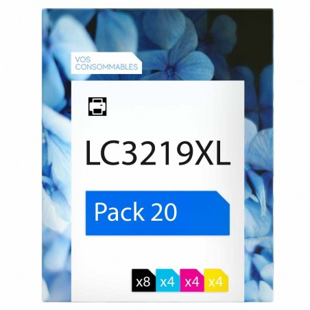 Pack de 20 Brother LC3219XL cartouches d'encre compatibles 