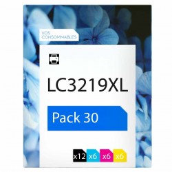 Pack de 30 Brother LC3219XL cartouches d'encre compatibles 